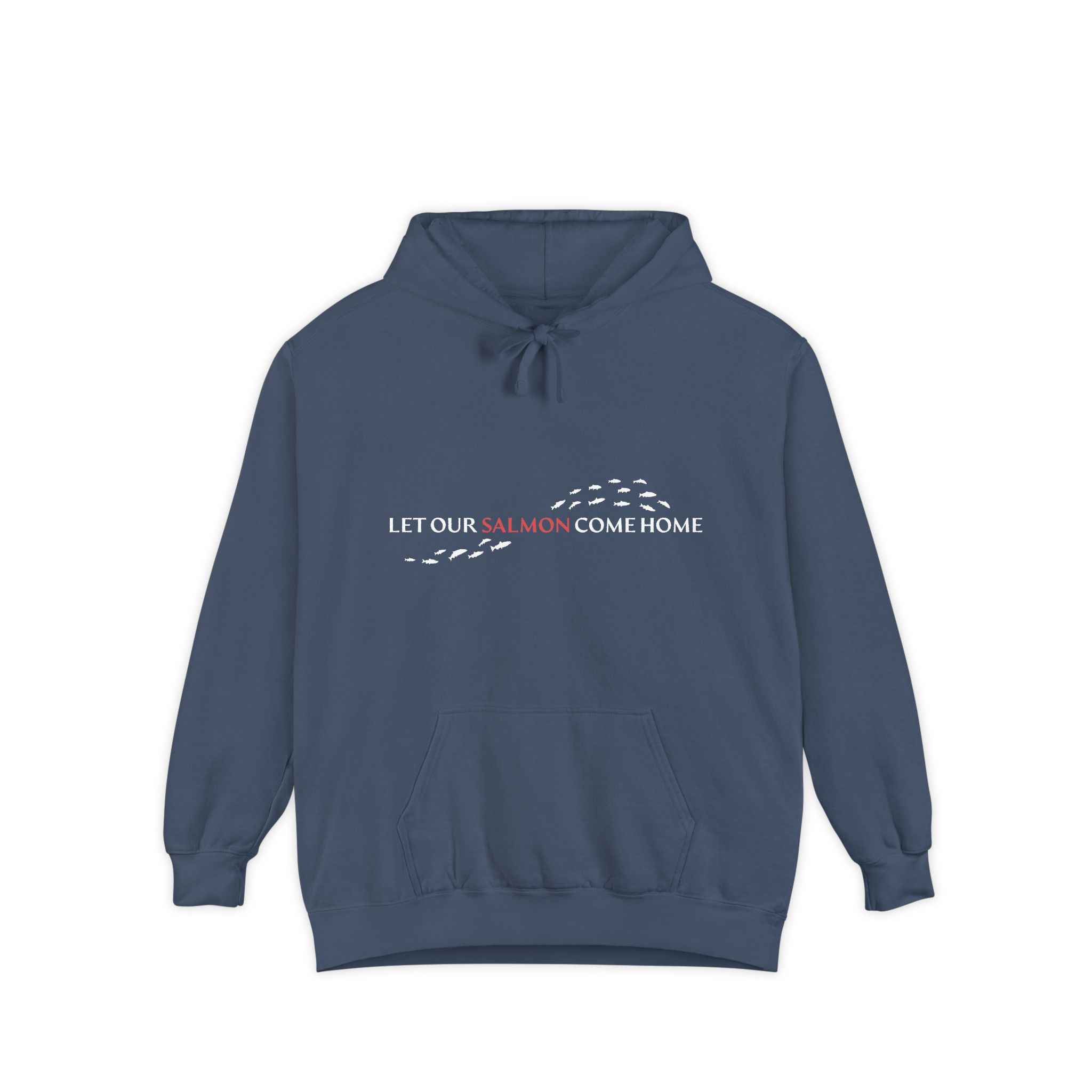 Let Our Salmon Come Home Garment-Dyed Hoodie